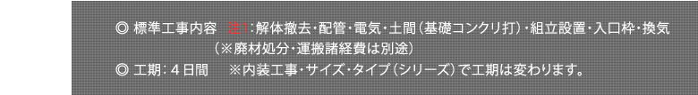 標準取付工事費について
